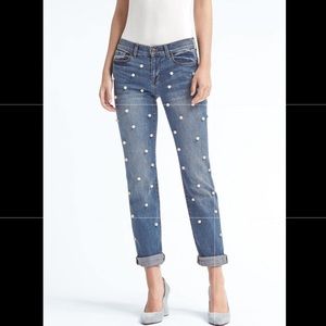 Banana Republic pearl cropped girlfriend jean